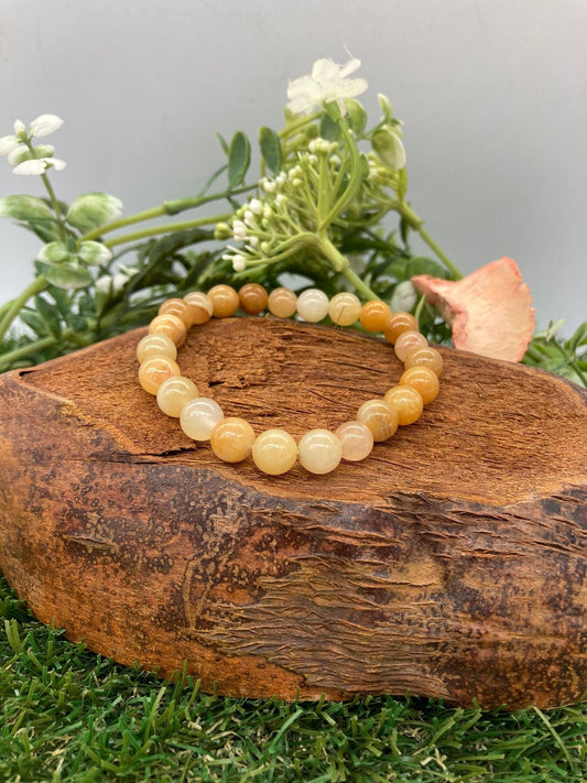 Citrine Natural Crystal 8MM Beads Bracelets, Wrist Gemstone Bracelet, Strechy Bracelet, Beaded Bracelet, Hand Made Gift, Crystal Bracelet