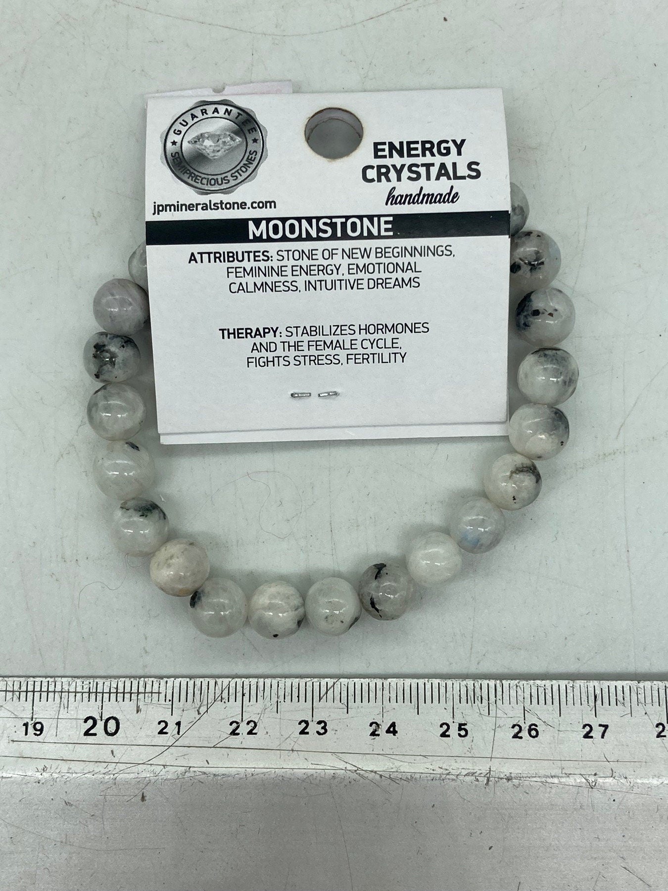 Moonstone Natural Crystal 8MM Beads Bracelets, Wrist Gemstone Bracelet, Strechy Bracelet, Beaded Bracelet, Hand Made Gift, Crystal Bracelet