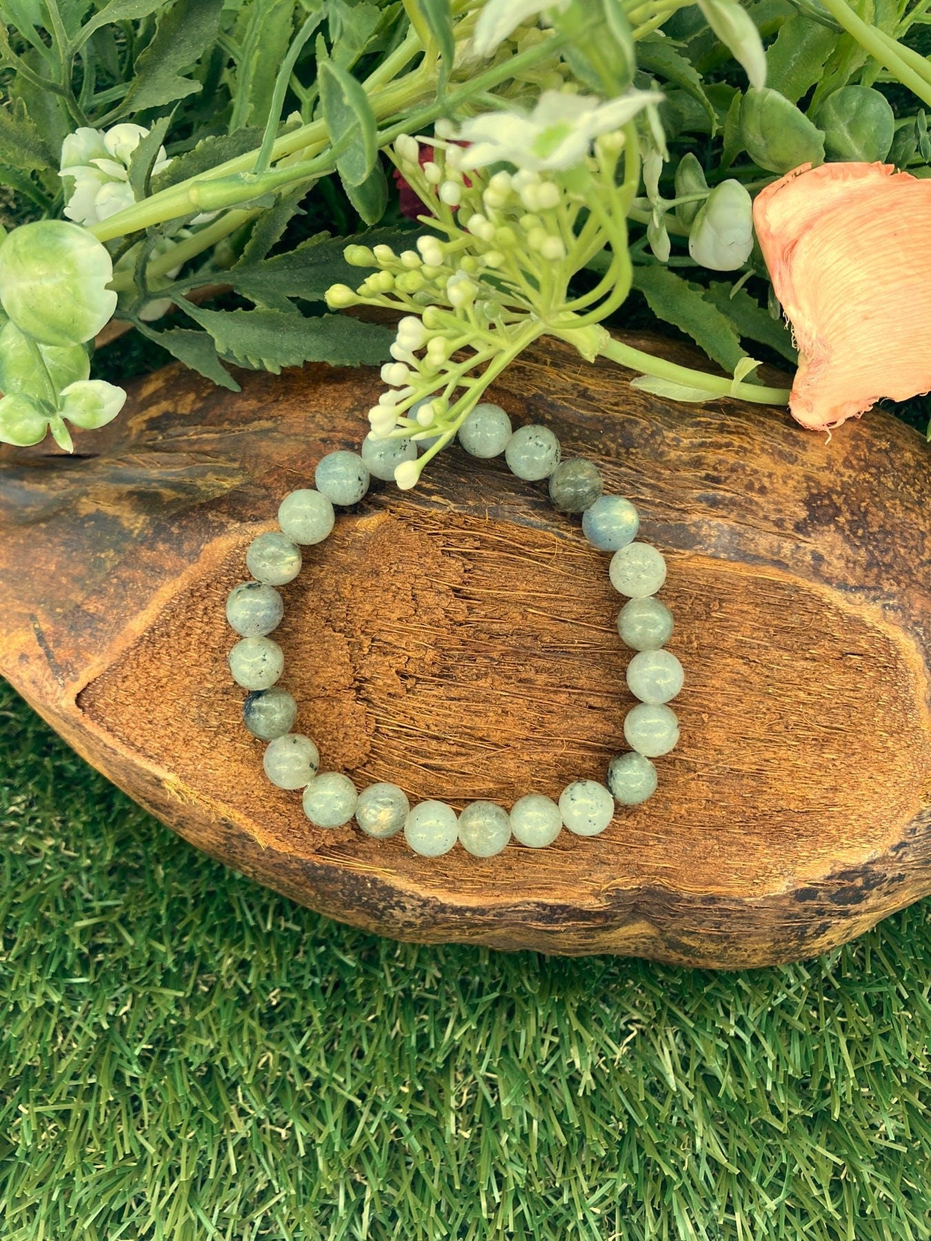 Labradorite Natural Crystal 8MM Beads Bracelets, Wrist  Bracelet, Strechy Bracelet, Beaded Bracelet, Hand Made Gift, Crystal Bracelet