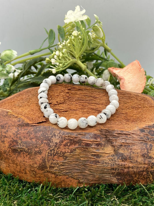 Moonstone Natural Crystal 8MM Beads Bracelets, Wrist Gemstone Bracelet, Strechy Bracelet, Beaded Bracelet, Hand Made Gift, Crystal Bracelet