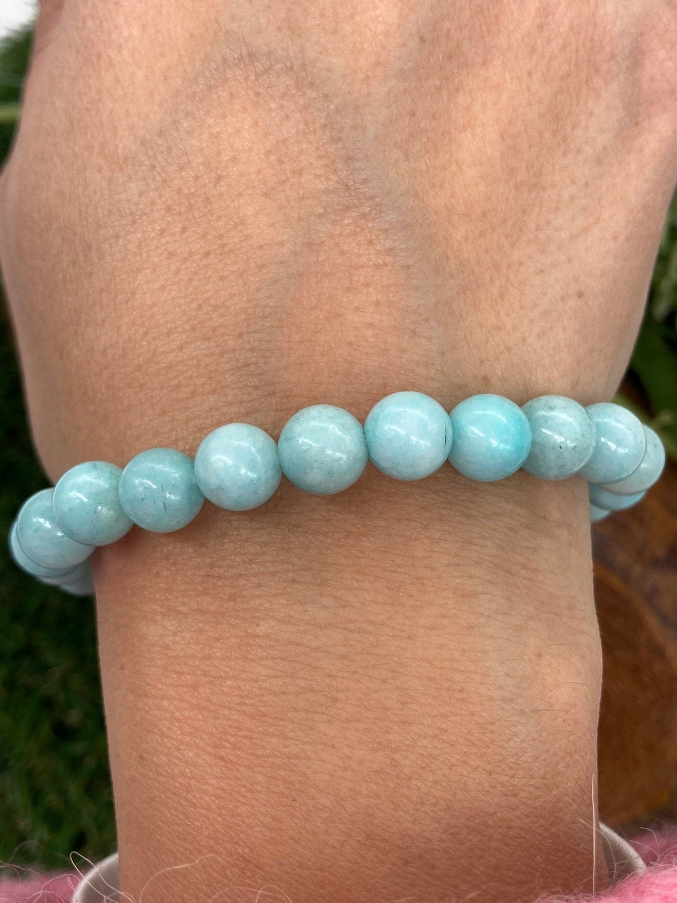 Amazonite Beads Bracelet, Wrist Gemstone Bracelet