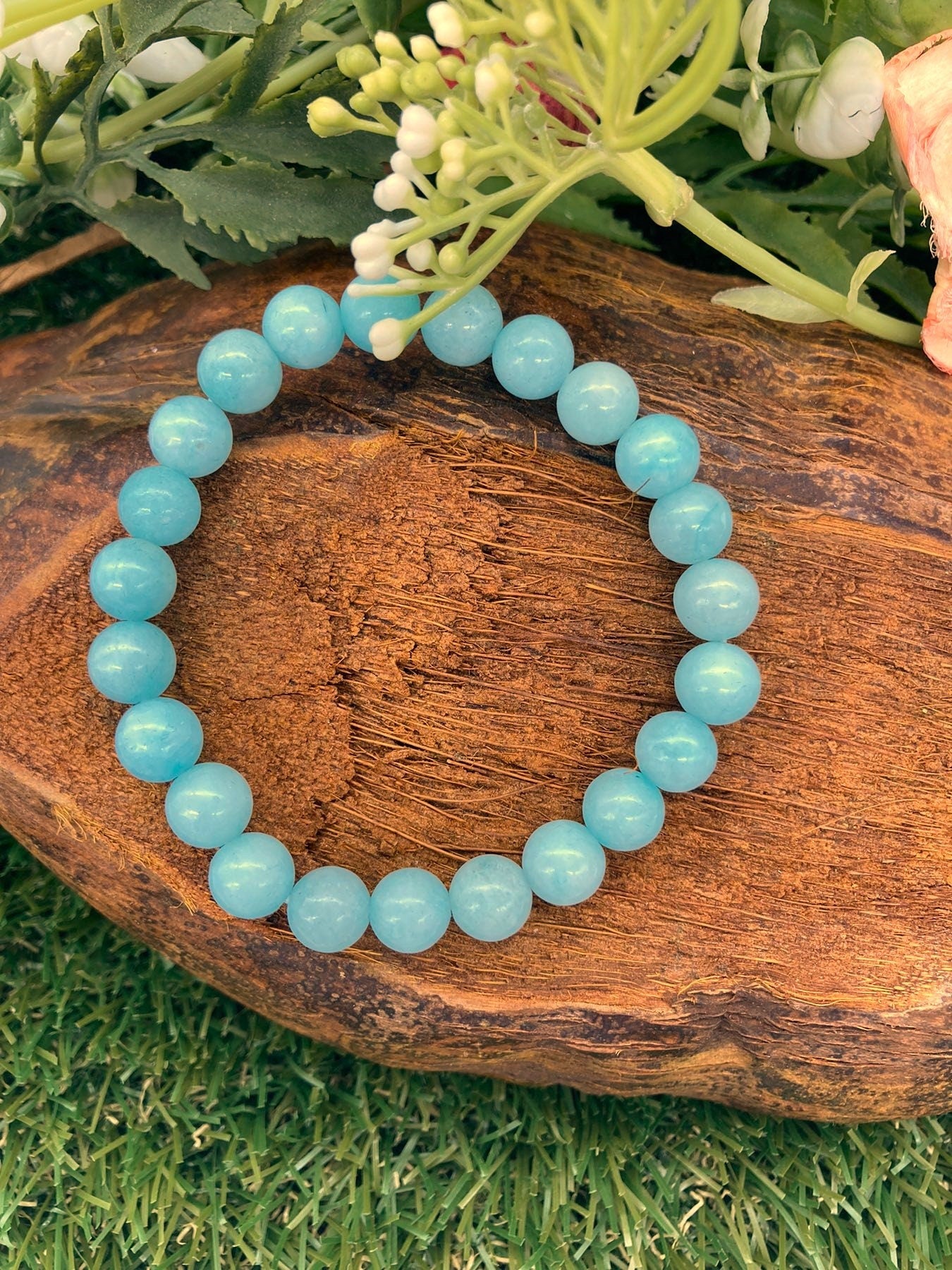 Amazonite Beads Bracelet, Wrist Gemstone Bracelet