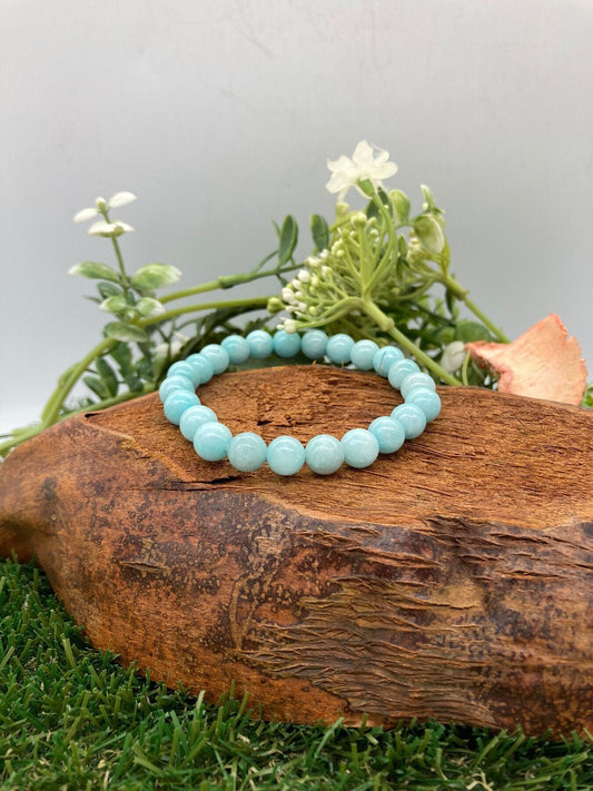 Amazonite Beads Bracelet, Wrist Gemstone Bracelet