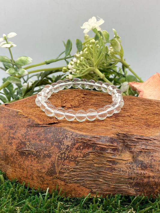 Clear Quartz Natural Crystal 8MM Beads Bracelets, Wrist Bracelet, Strechy Bracelet, Beaded Bracelet, Hand Made Gift, Crystal Bracelet