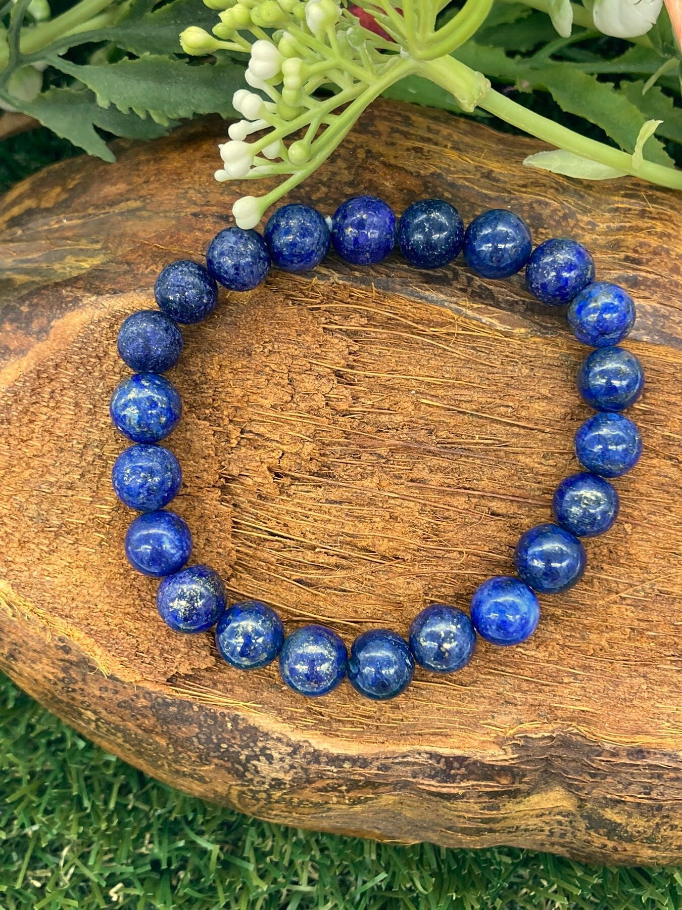 Lapis Lazuli Natural Crystal 8MM Beads Bracelets, Wrist Bracelet, Strechy Bracelet, Beaded Bracelet, Hand Made Gift, Crystal Bracelet