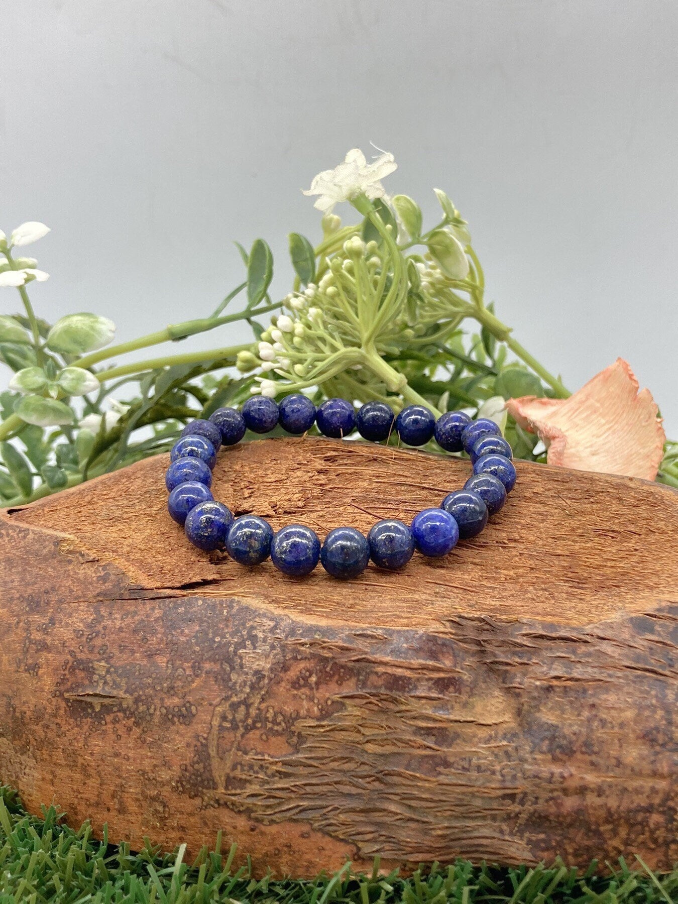 Lapis Lazuli Natural Crystal 8MM Beads Bracelets, Wrist Bracelet, Strechy Bracelet, Beaded Bracelet, Hand Made Gift, Crystal Bracelet
