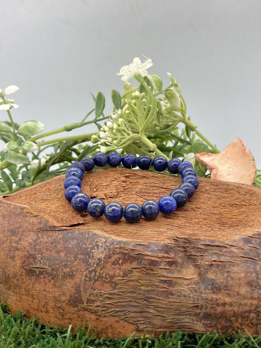 Lapis Lazuli Natural Crystal 8MM Beads Bracelets, Wrist Bracelet, Strechy Bracelet, Beaded Bracelet, Hand Made Gift, Crystal Bracelet