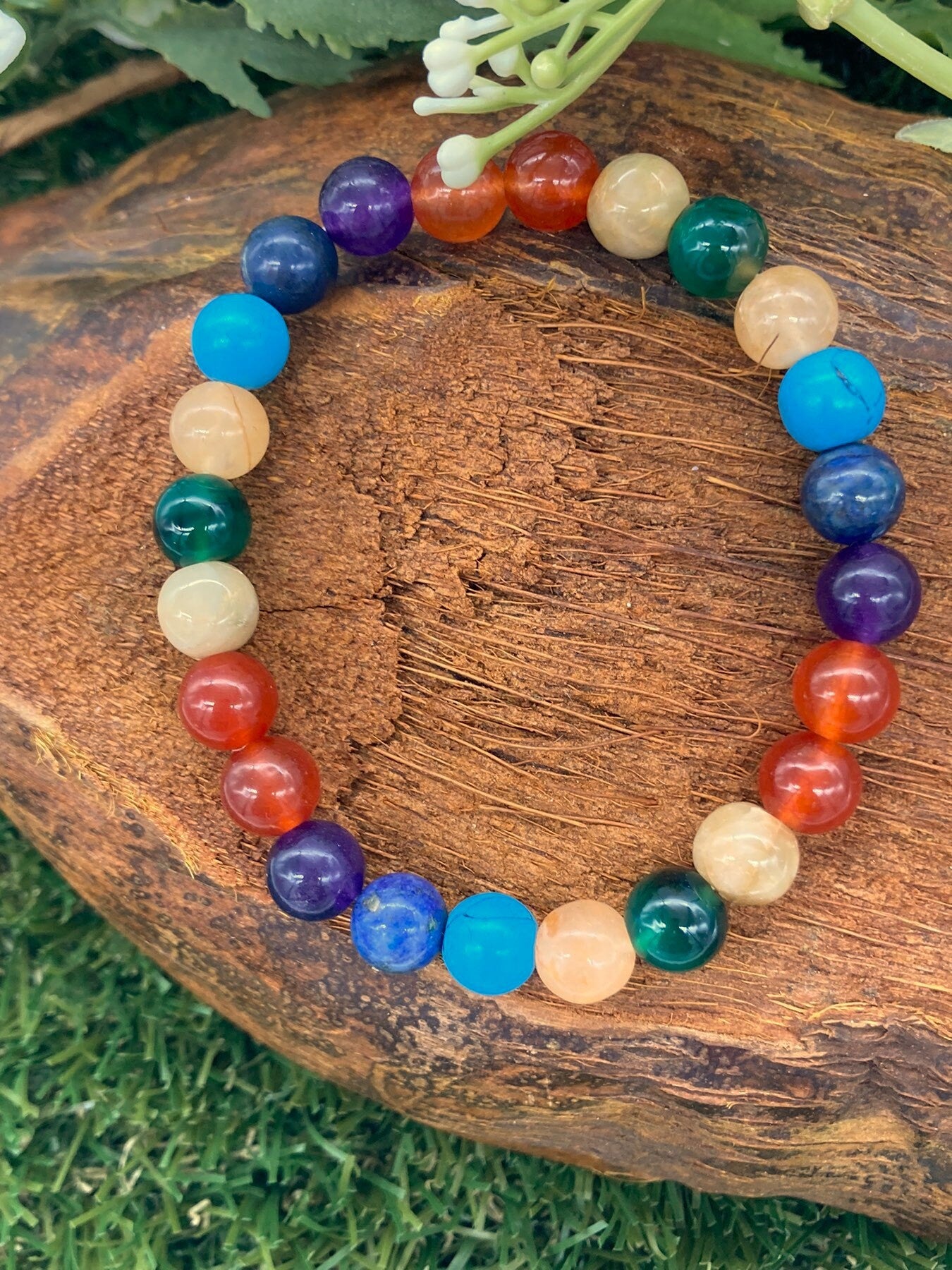 Chakra Natural Crystals 8MM Beads Bracelets, Wrist Bracelet, Strechy Bracelet, Beaded Bracelet, Hand Made Gift, Crystal Bracelet