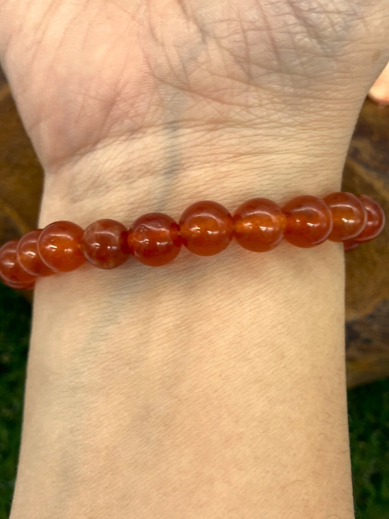 Carnelian Natural Crystal 8MM Beads Bracelets, Wrist Gemstone Bracelet, Strechy Bracelet, Beaded Bracelet, Hand Made Gift, Crystal Bracelet