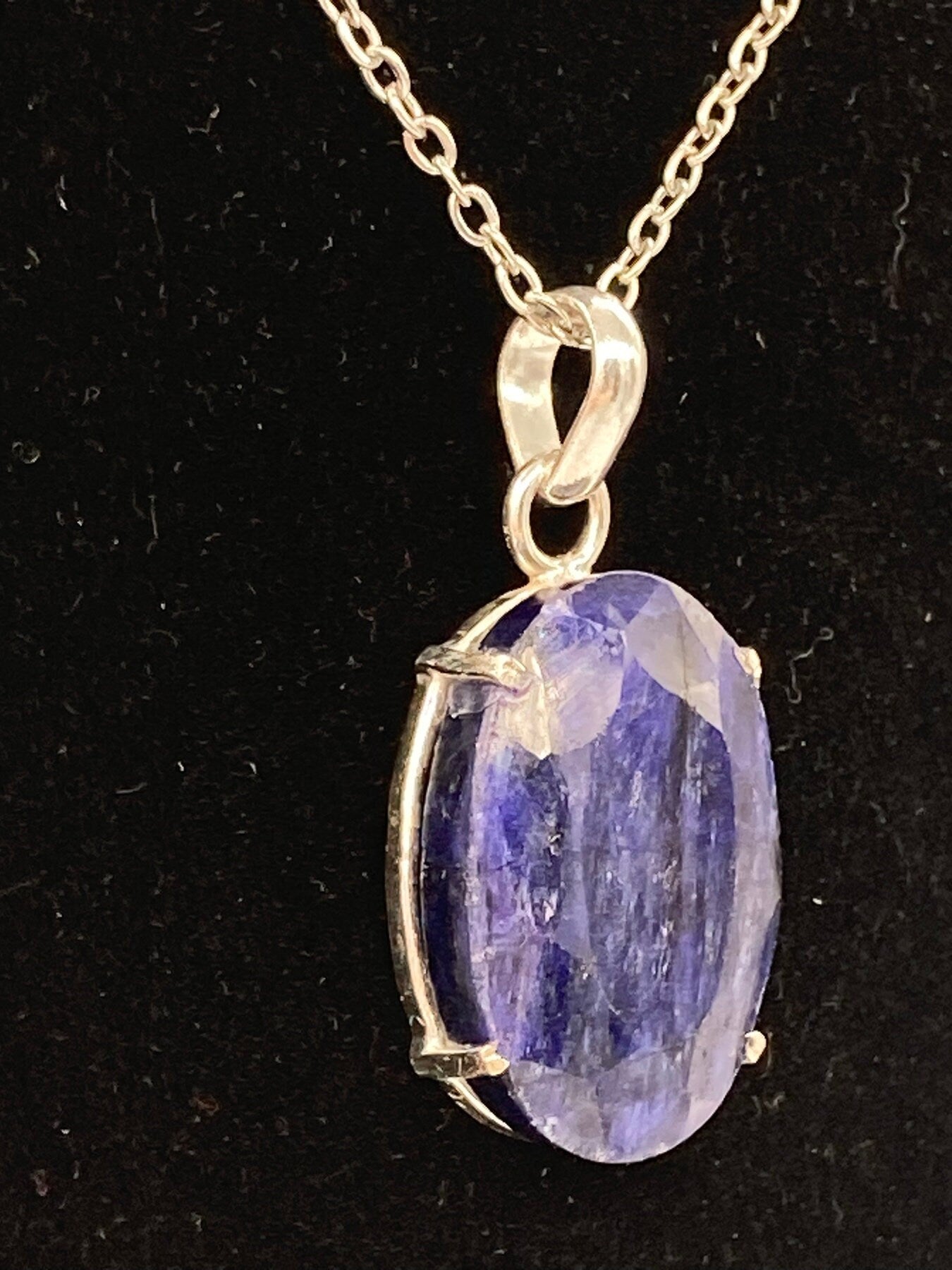 Raw Blue Sapphire Necklace, 41 Carat, Calming Necklace, Silver 925,  Real Blue Sapphire Jewelry, raw gemstone necklace