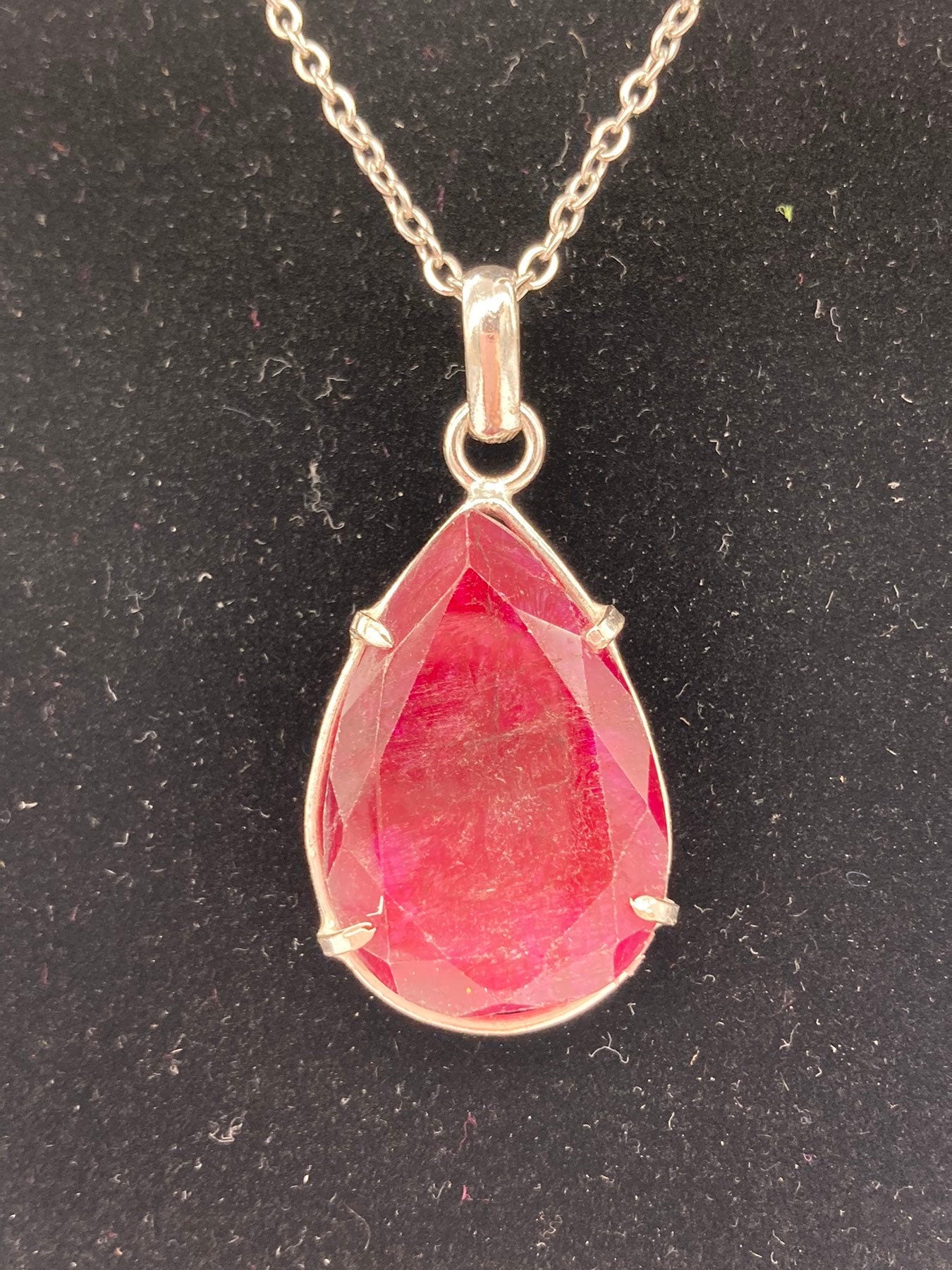 Raw Ruby Necklace, 42 Carat, Silver 925, Genuine Ruby Pendant, Courage Necklace, Red Ruby Necklace, Birthstone Necklace, gemstone necklace