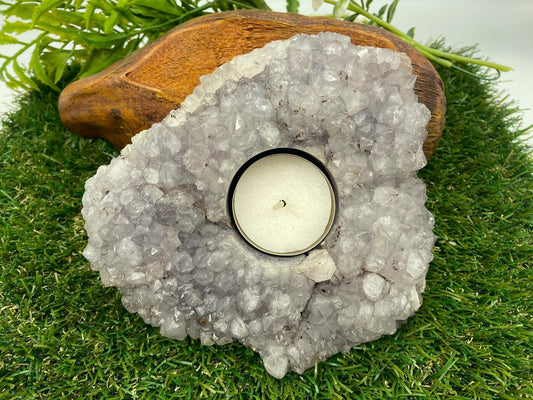 Amethyst Crystal Geode Candle Holder
