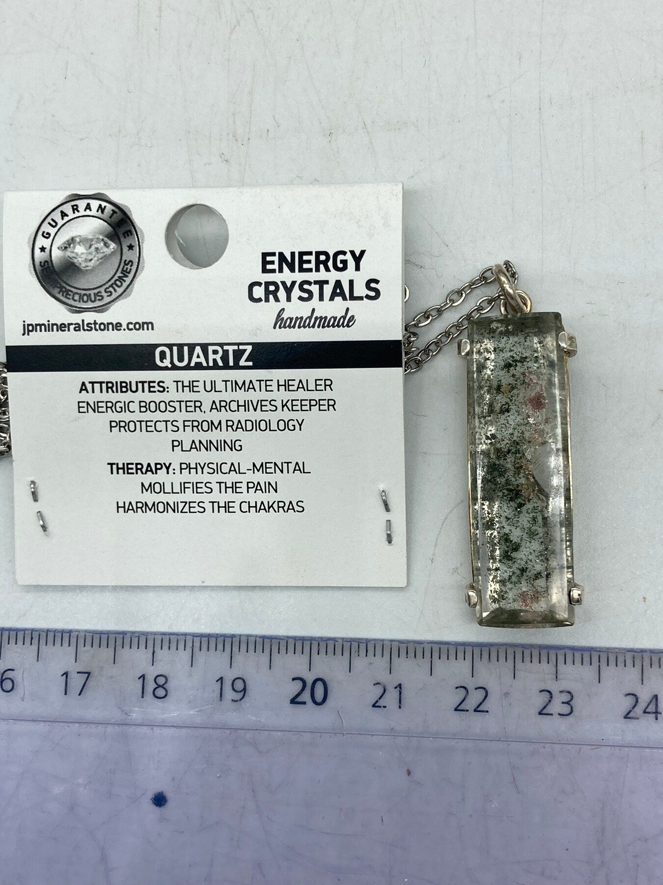 Garden Quartz Cabochon Cut Sterling Silver Necklace