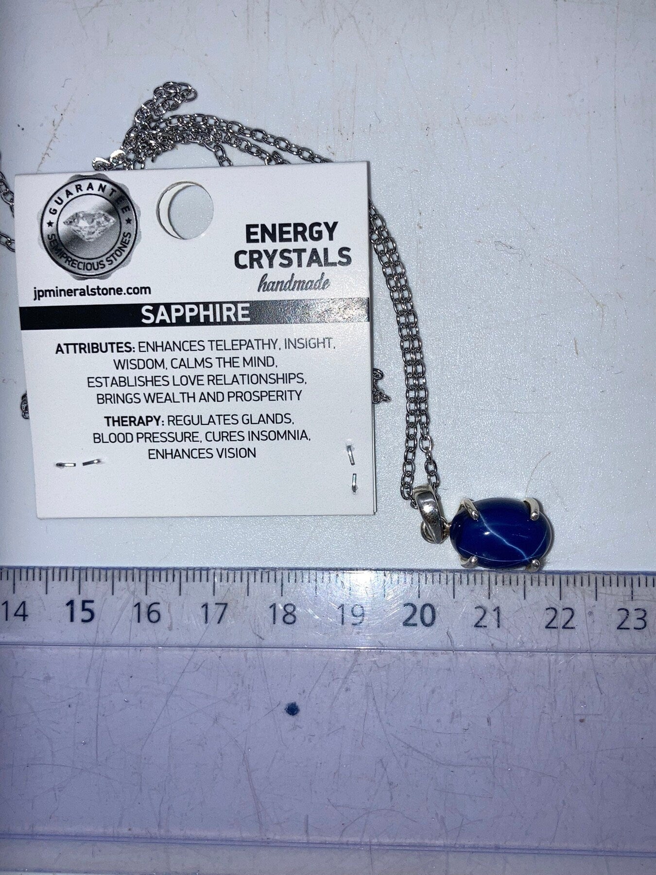Blue Star Sapphire Sterling Silver Necklace