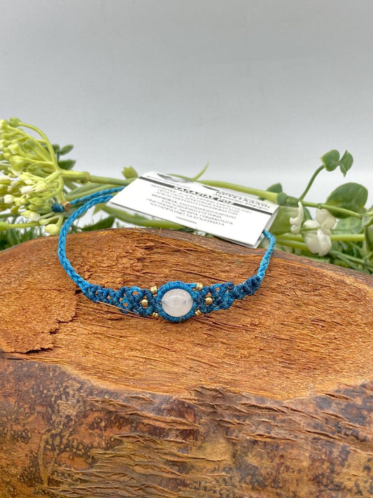 Rose Quartz Macrame Woven Bracelet