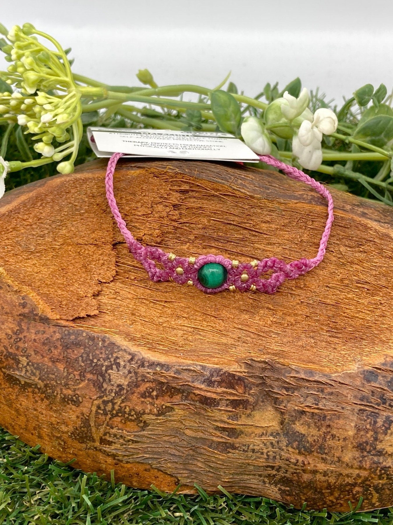 Malachite Macrame Woven Bracelet