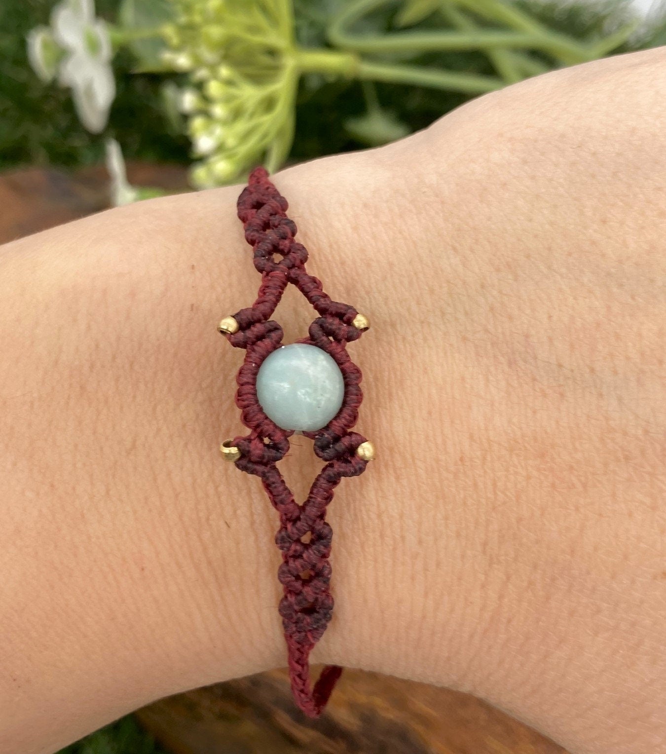 Amazonite Macrame Woven Bracelet
