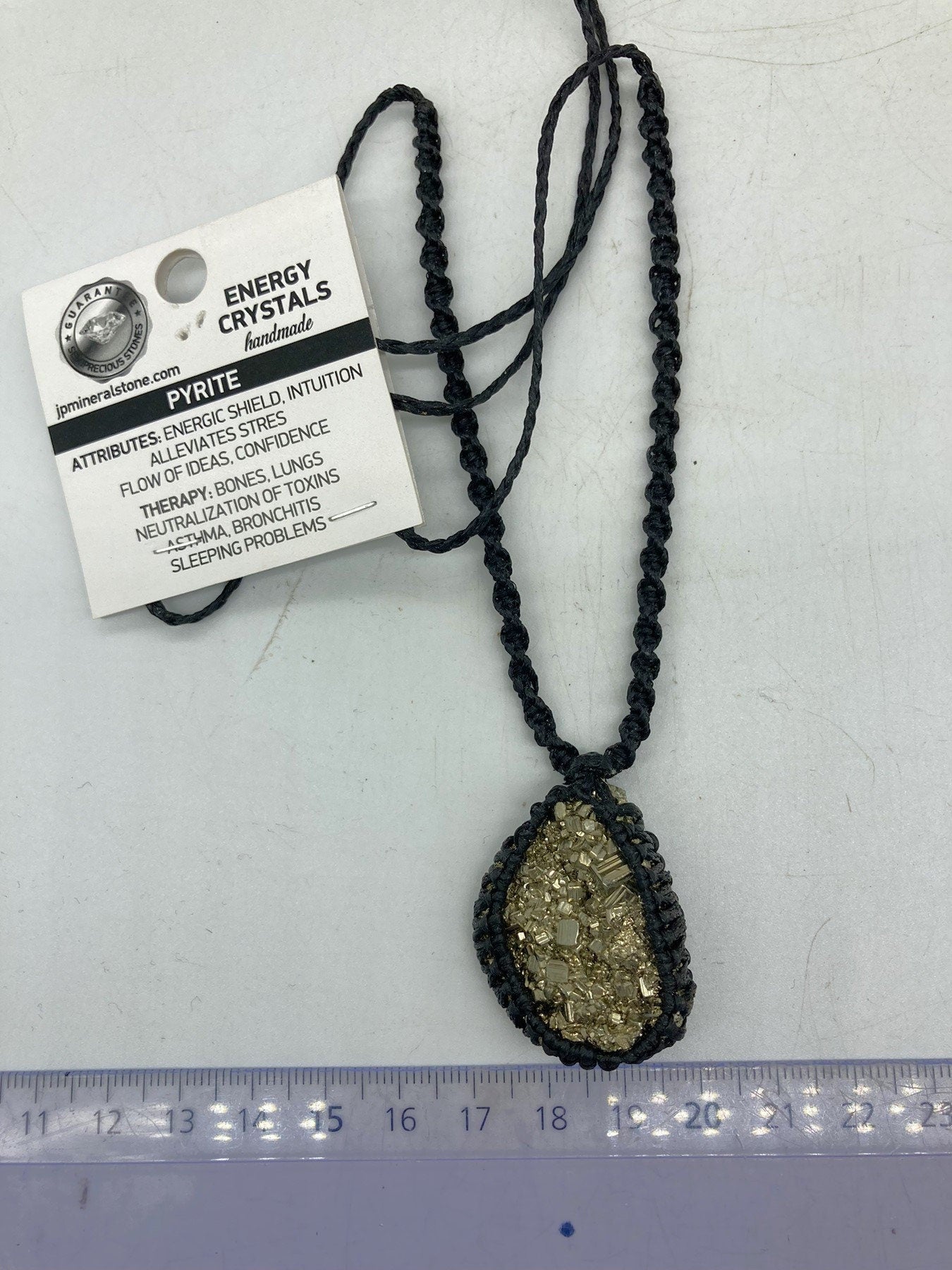 Pyrite Crystal Handmade Macrame Necklace