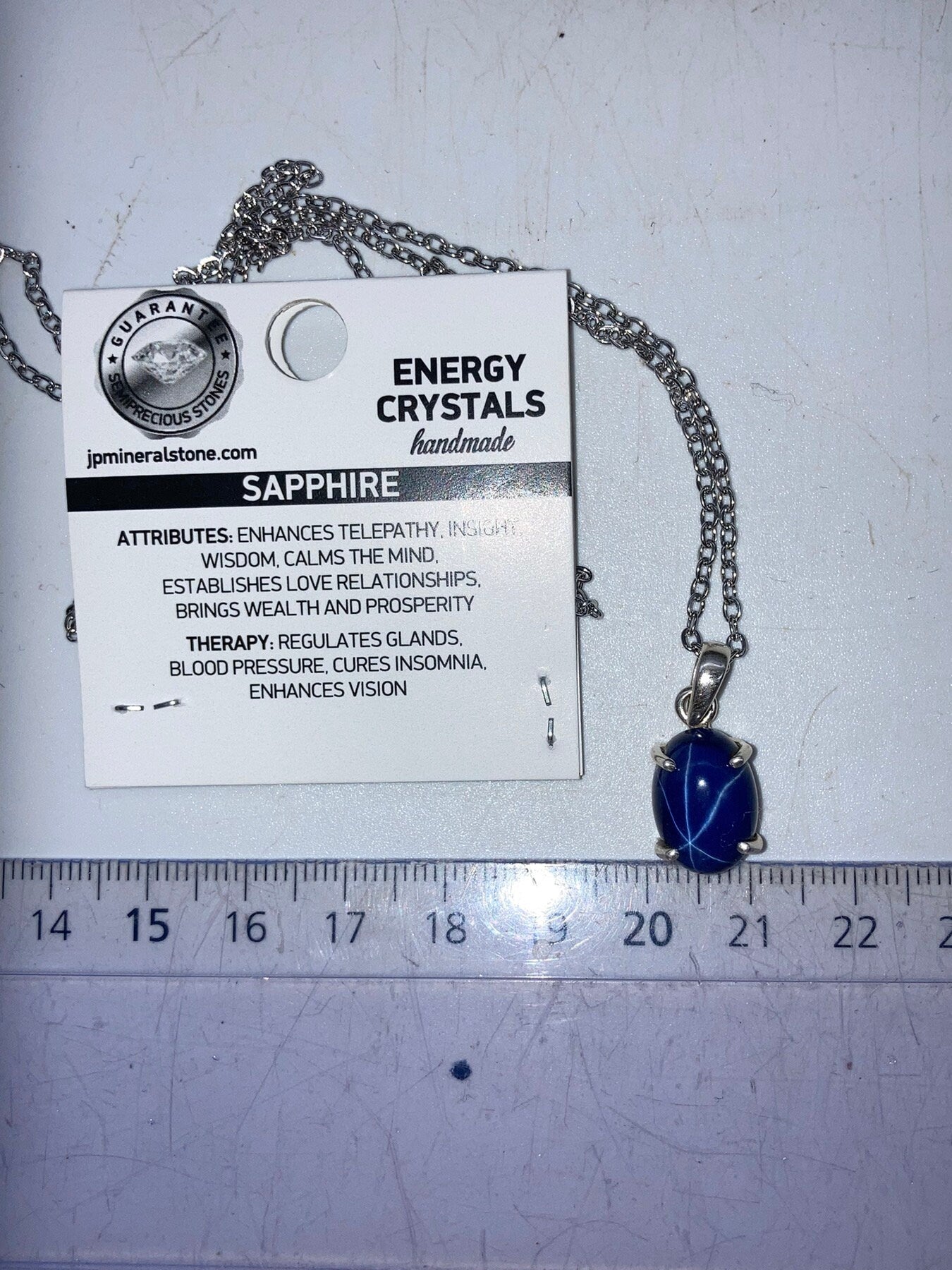Blue Star Sapphire Sterling Silver Necklace