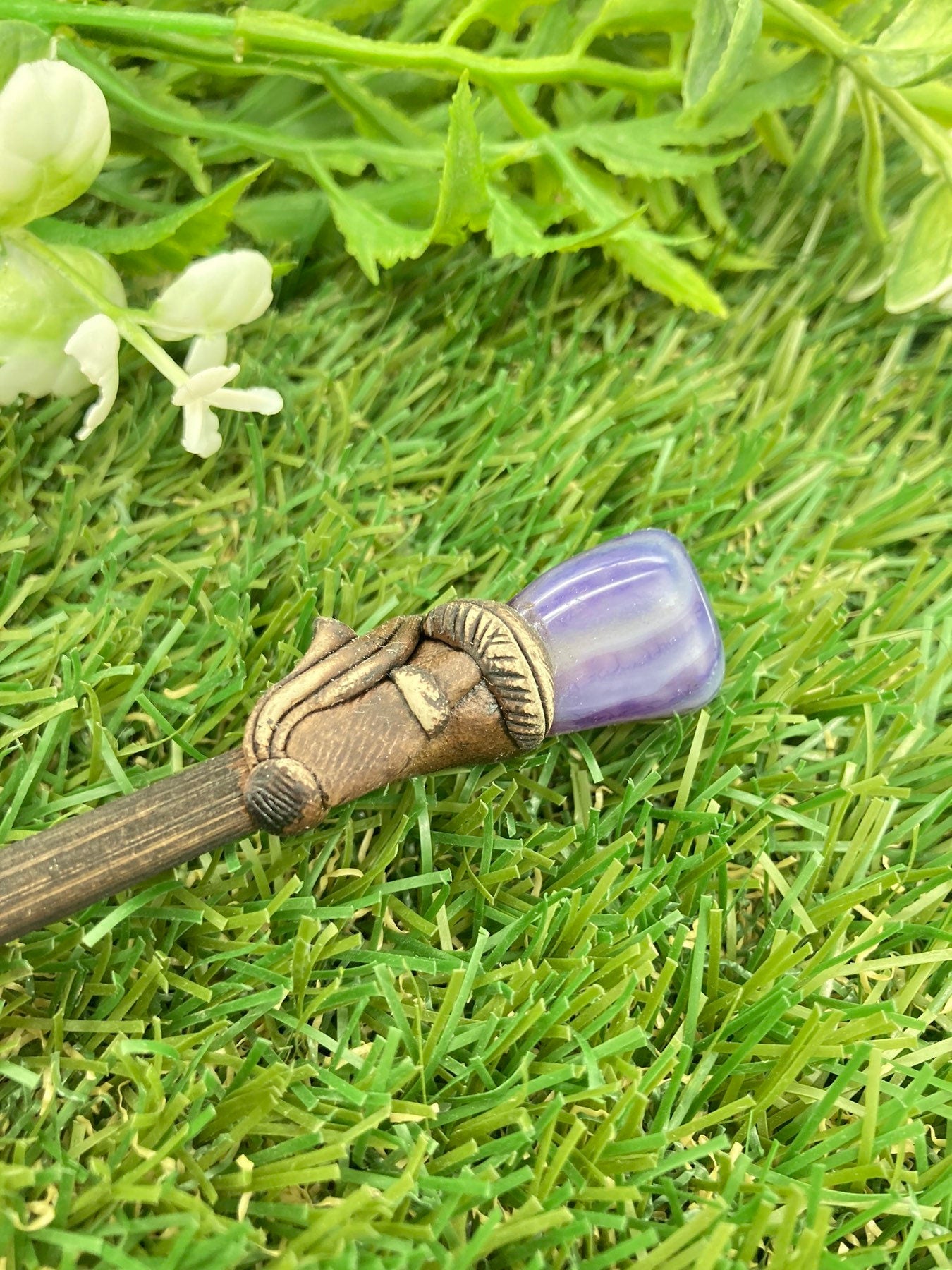 Natural Crystal Purple Agate Wand -Fairy wand-Wizard wand-Nature Wand Healing Crystal Zodiac Mineral Stone