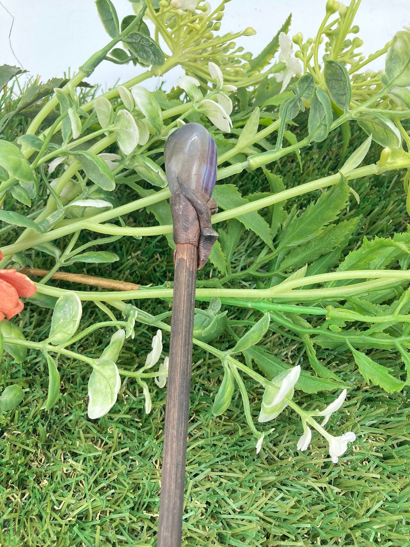 Natural Crystal Purple Agate Wand -Fairy wand-Wizard wand-Nature Wand Healing Crystal Zodiac Mineral Stone