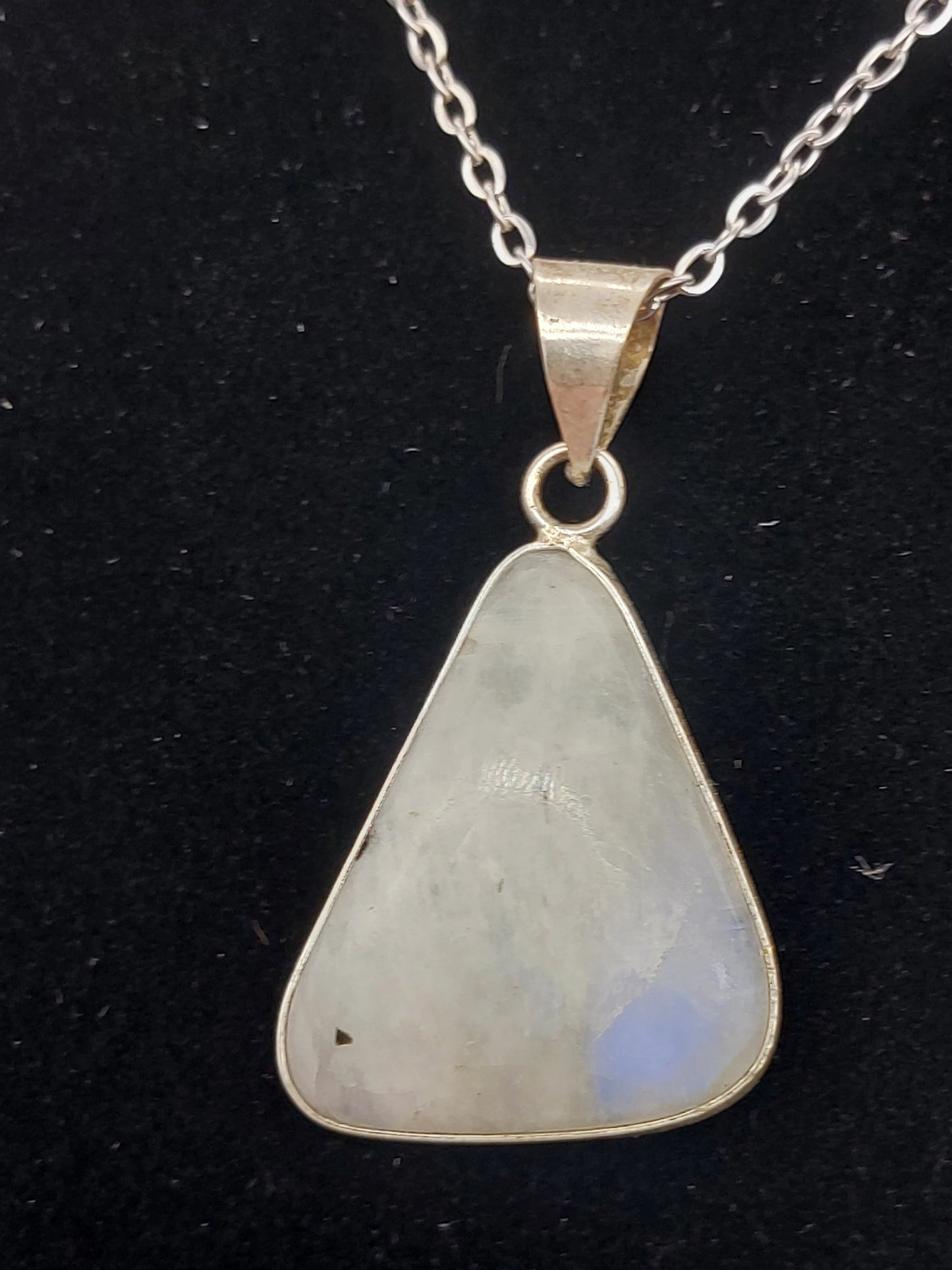 Moonstone Crystal Silver Plated Necklace