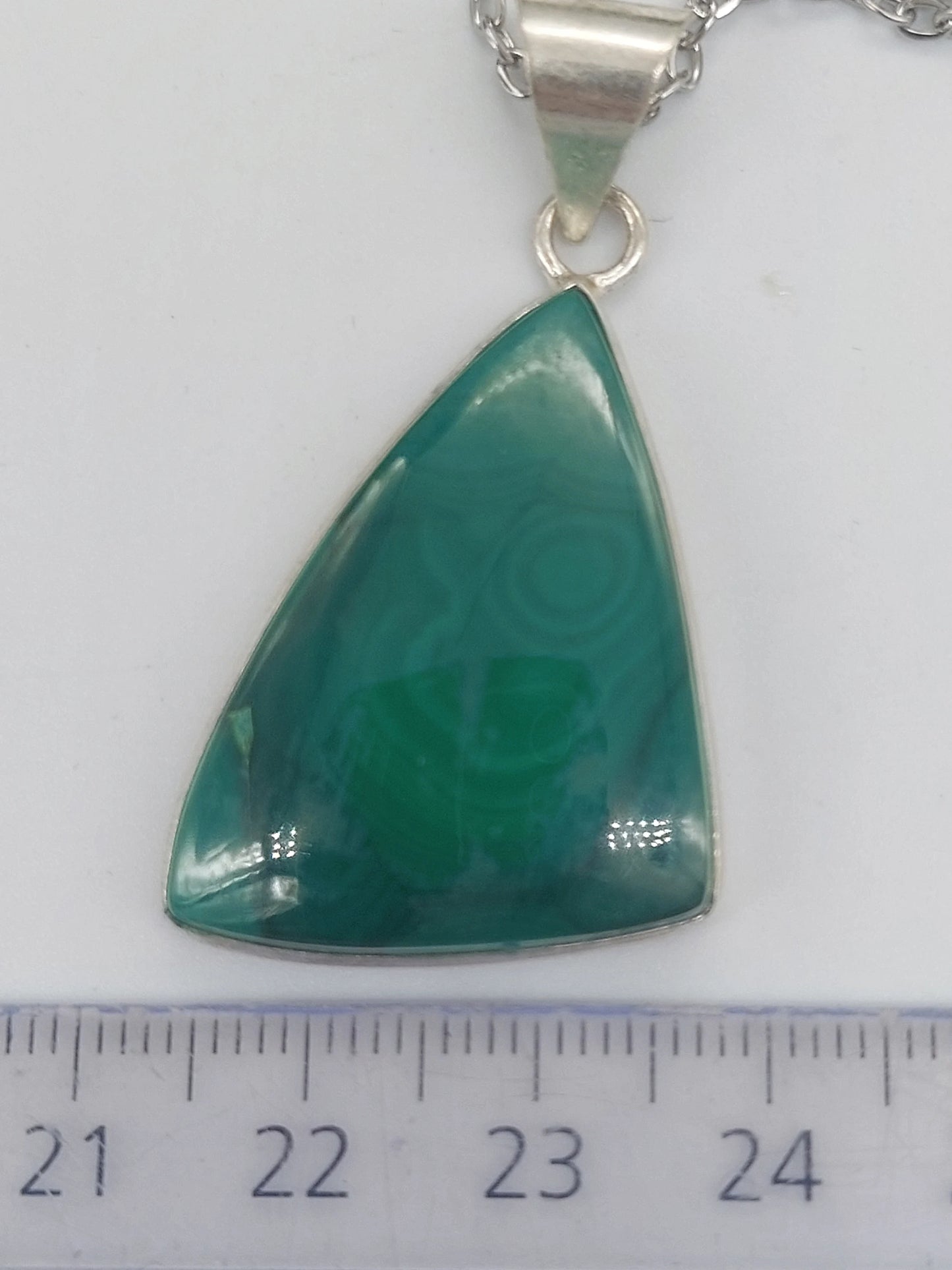 Malachite Crystal Silver Plated Necklace