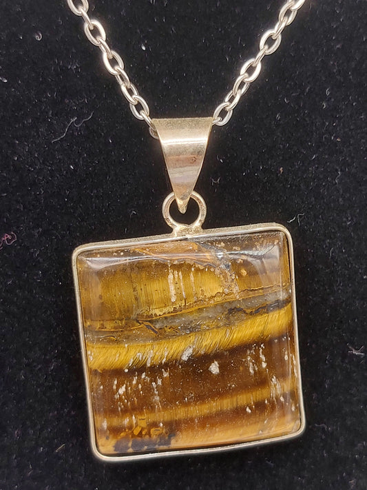 Tiger's Eye Silver Plated Necklace