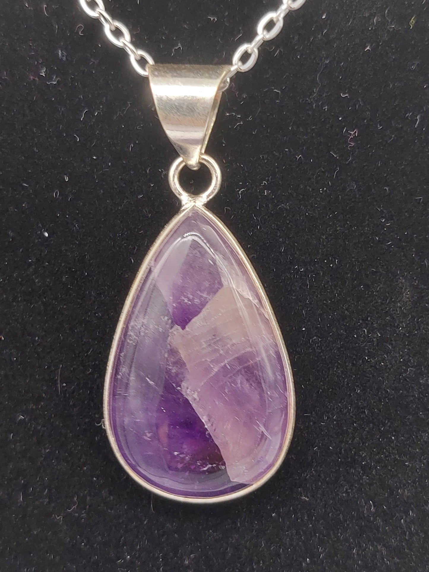 Natural Amethyst Silver Plated Necklace