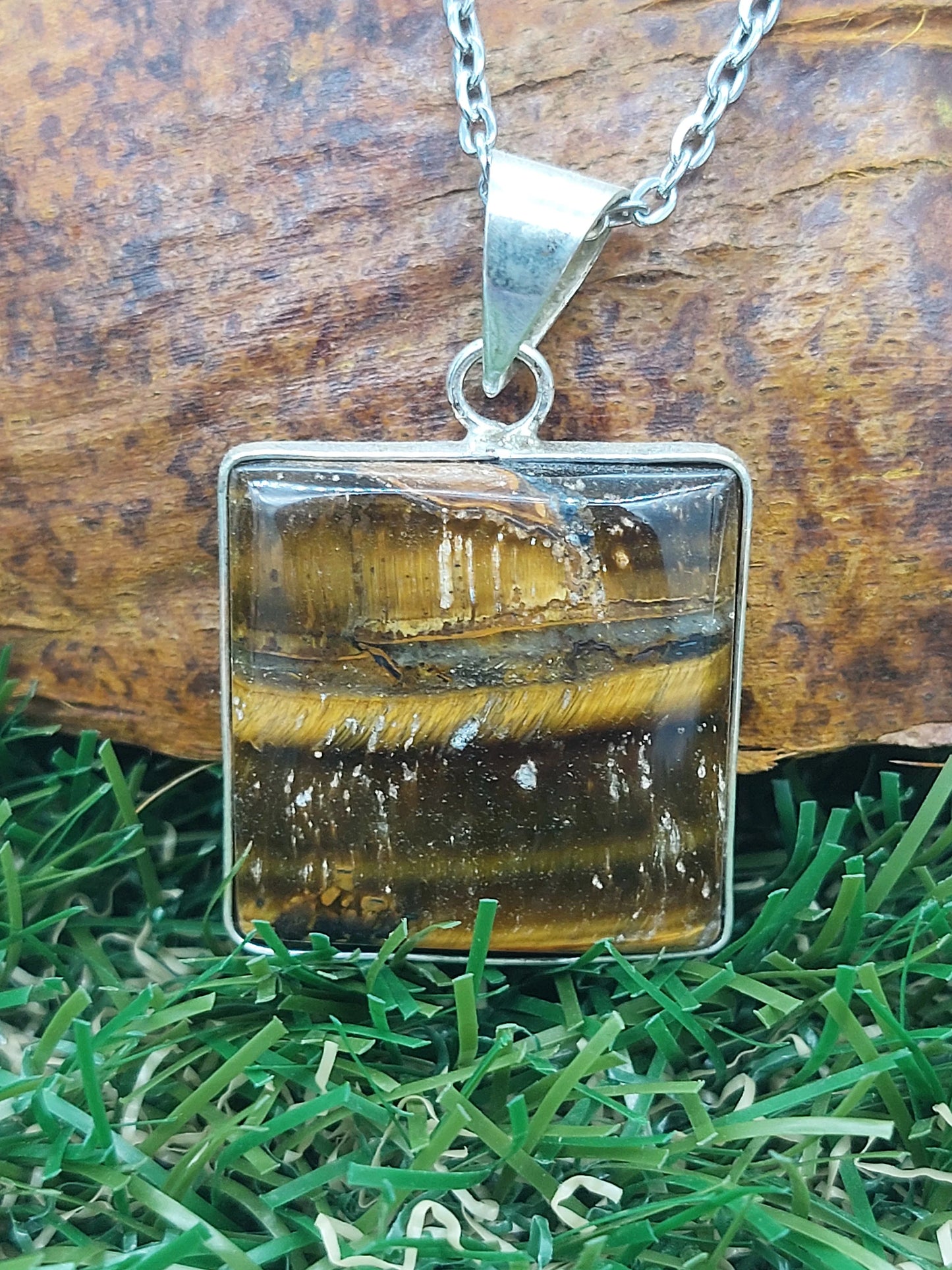 Tiger's Eye Silver Plated Necklace