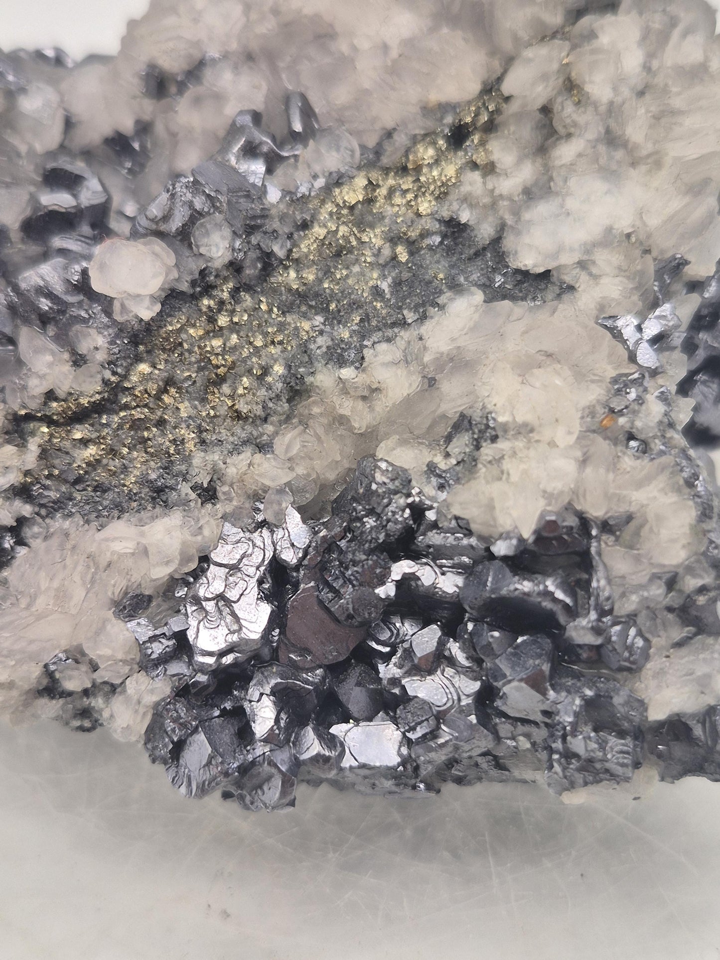 Galena Pyrite Calcite Cluster | Bulgarian Mineral Specimen | Raw Crystal Combination