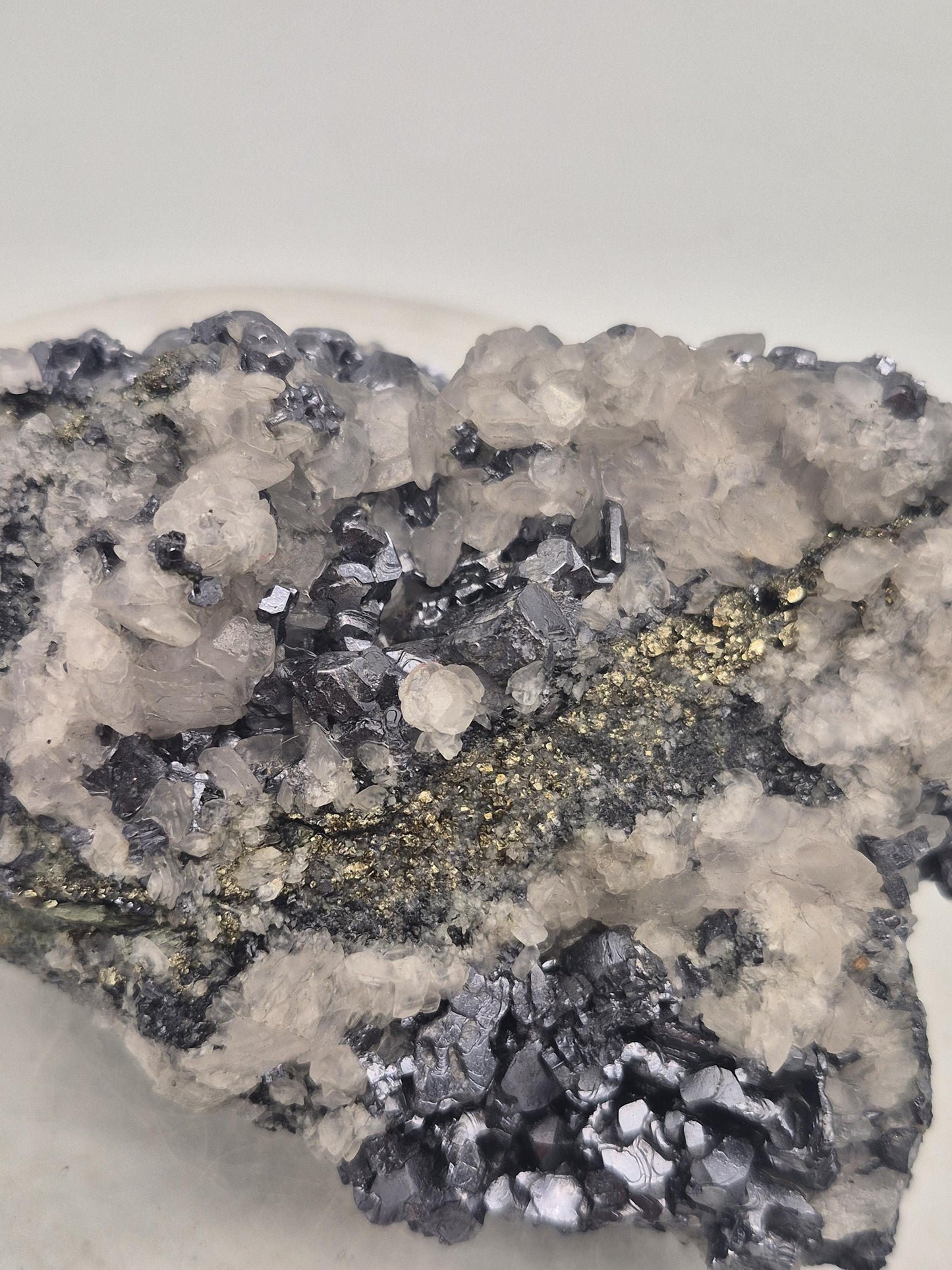 Galena Pyrite Calcite Cluster | Bulgarian Mineral Specimen | Raw Crystal Combination