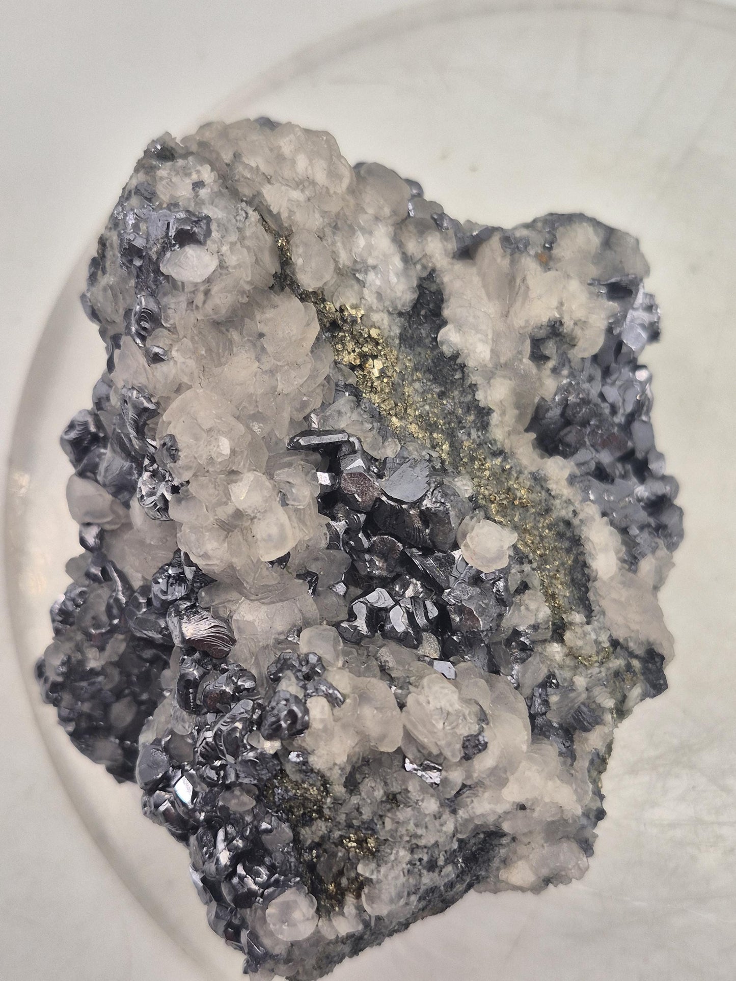 Galena Pyrite Calcite Cluster | Bulgarian Mineral Specimen | Raw Crystal Combination