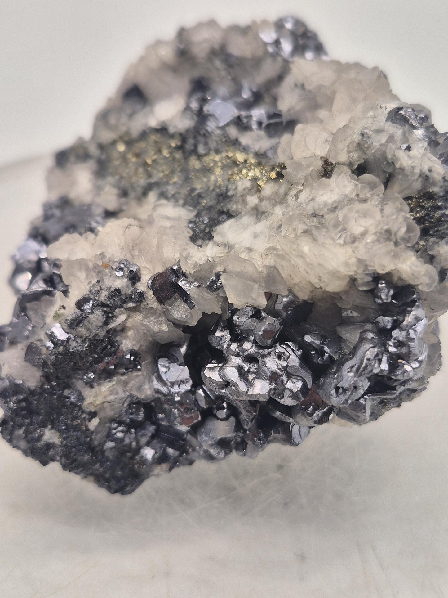 Galena Pyrite Calcite Cluster | Bulgarian Mineral Specimen | Raw Crystal Combination