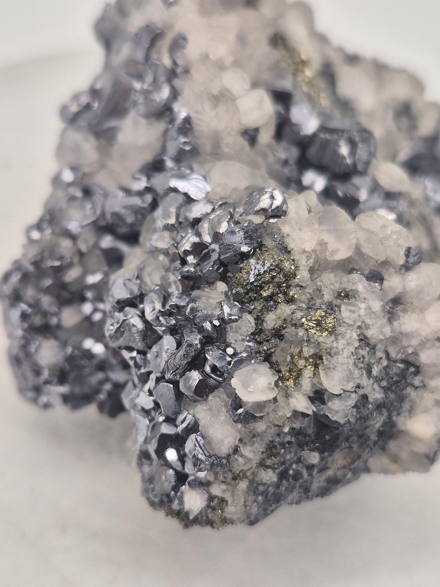 Galena Pyrite Calcite Cluster | Bulgarian Mineral Specimen | Raw Crystal Combination