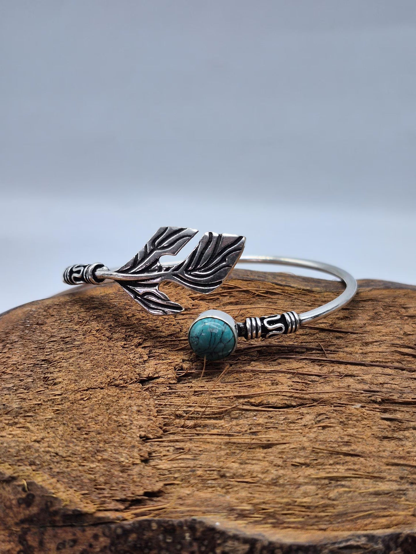 Turquoise Cuff Bracelet, Silver-Plated Crystal Jewelry, Adjustable Women’s Gemstone Cuff