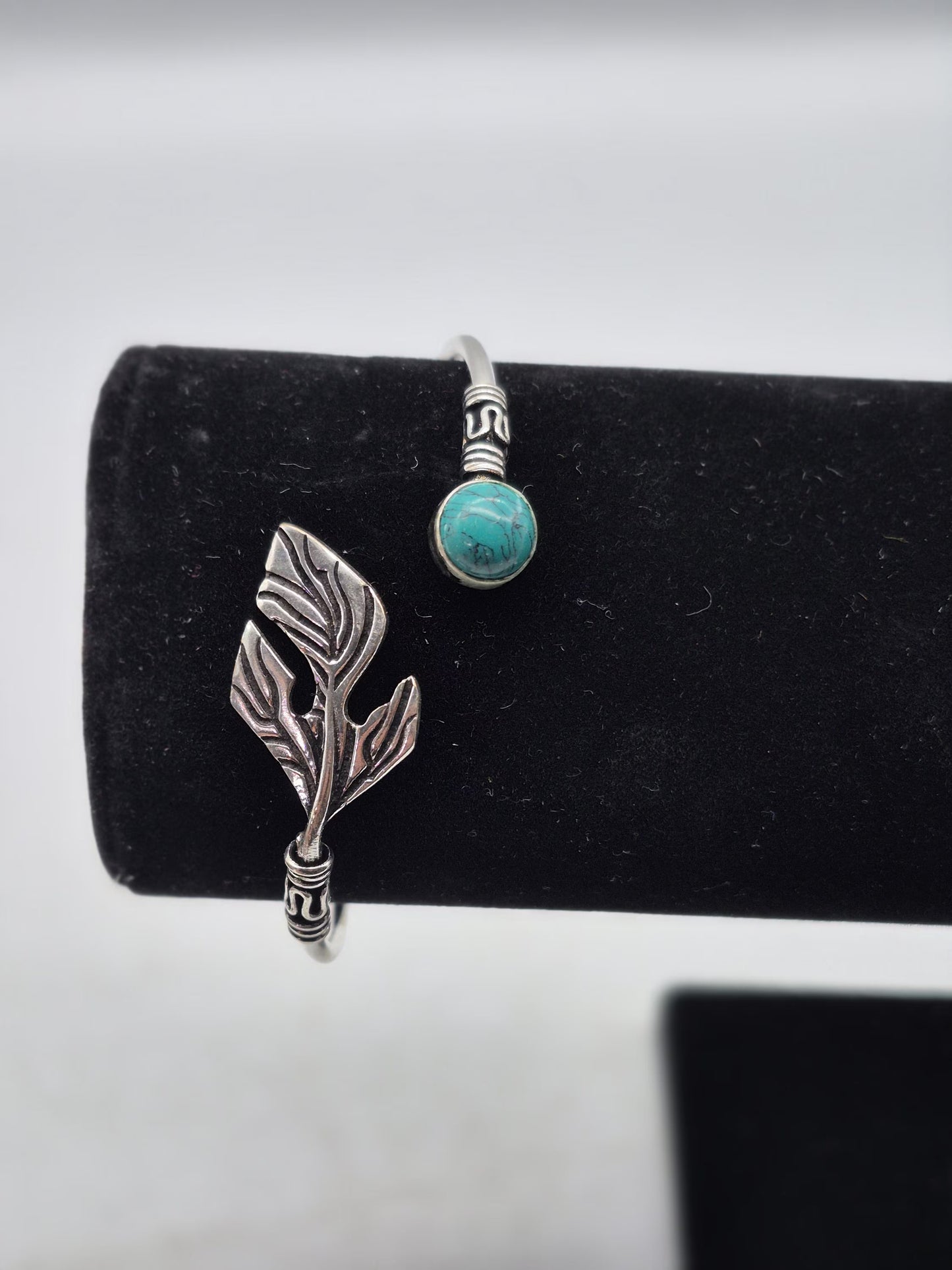 Turquoise Cuff Bracelet, Silver-Plated Crystal Jewelry, Adjustable Women’s Gemstone Cuff
