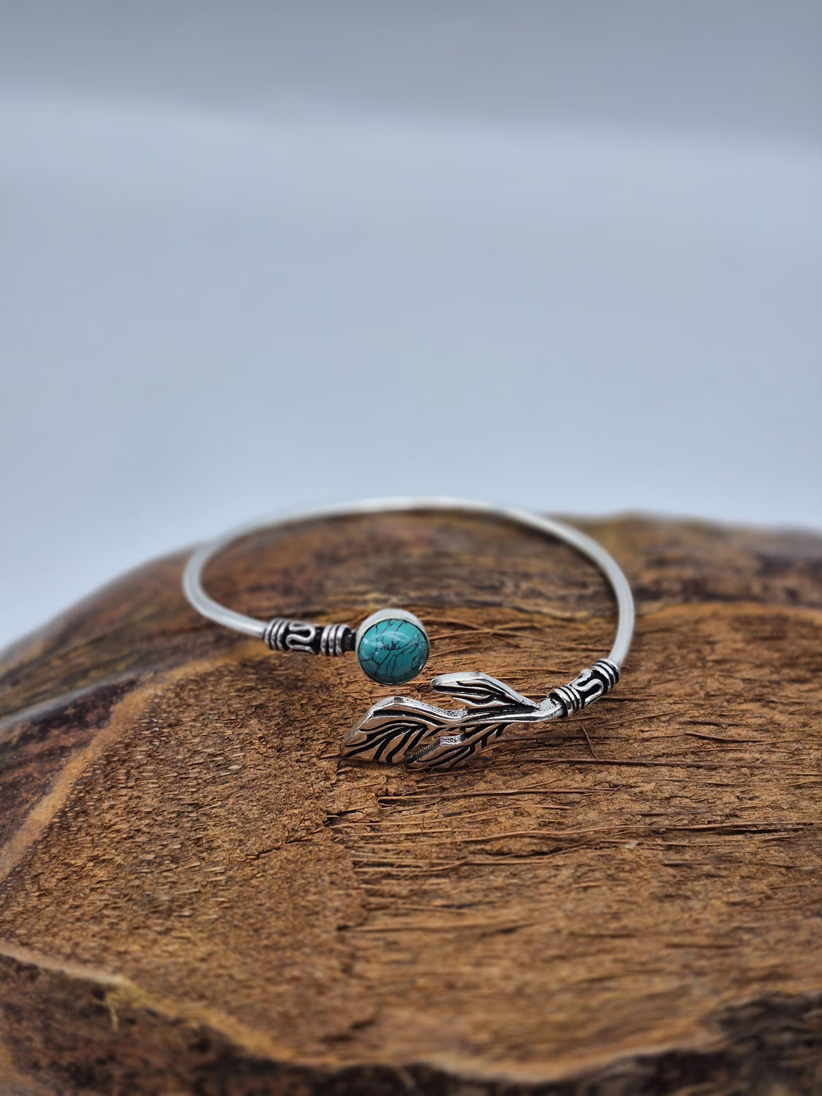 Turquoise Cuff Bracelet, Silver-Plated Crystal Jewelry, Adjustable Women’s Gemstone Cuff
