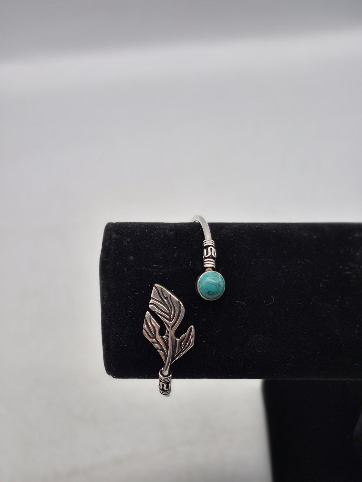 Turquoise Cuff Bracelet, Silver-Plated Crystal Jewelry, Adjustable Women’s Gemstone Cuff