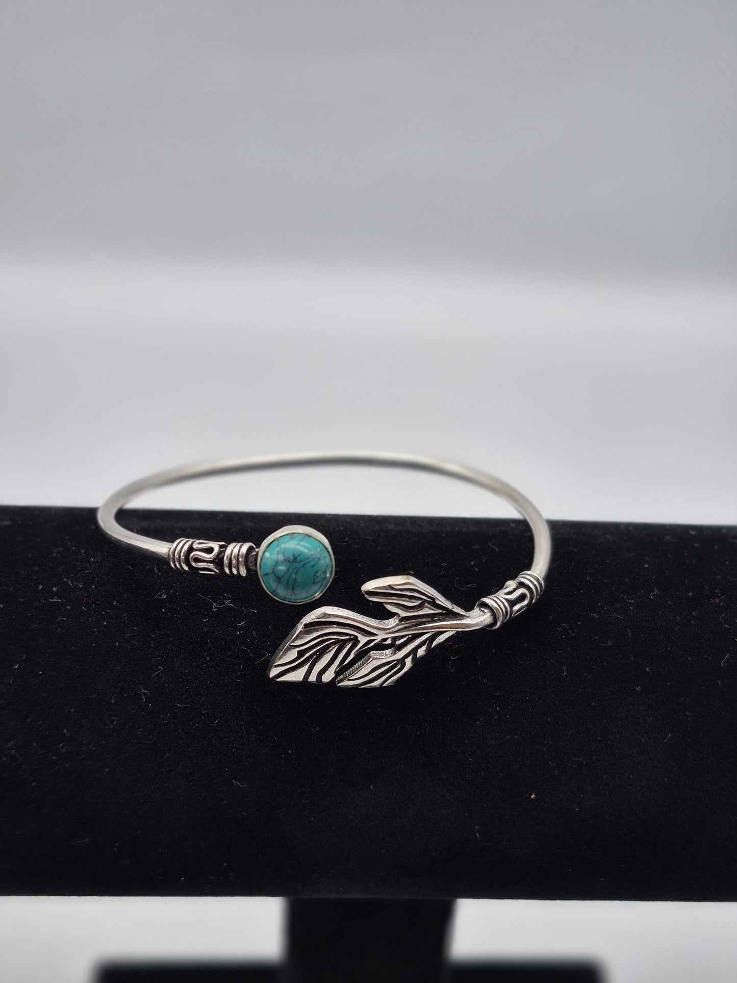 Turquoise Cuff Bracelet, Silver-Plated Crystal Jewelry, Adjustable Women’s Gemstone Cuff