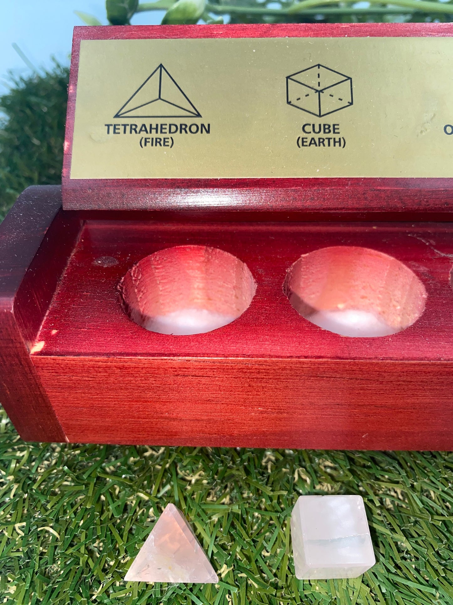 Pink Quartz Platonic Solids Sacred Geometric Set, Energy Healing crystal, reiki stones, five chakra set