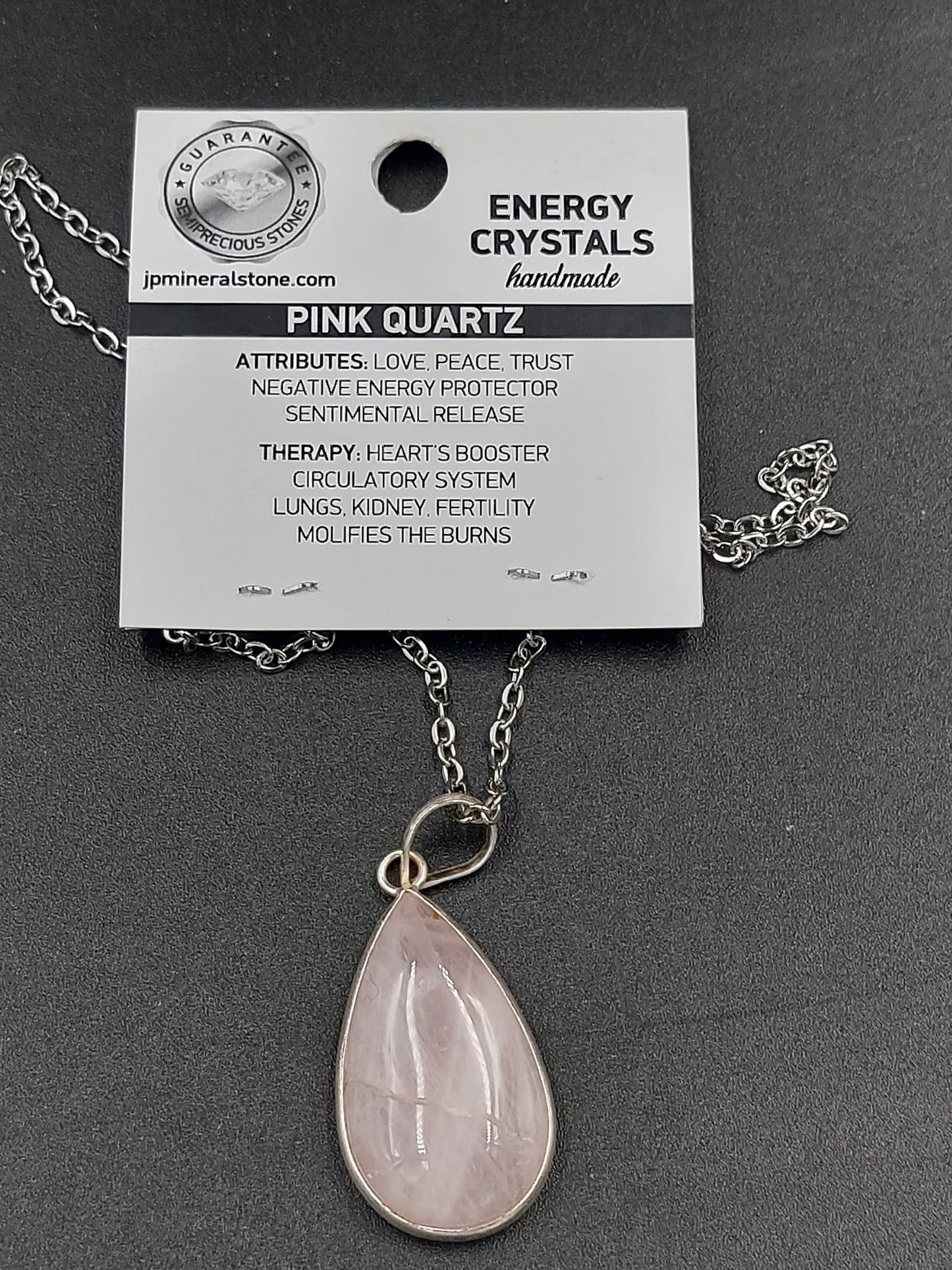 Luxury Pink Quartz Sterling Silver 925 Pendant Cabochon Cut Healing Crystal Accessories Zodiac Mineral Stone