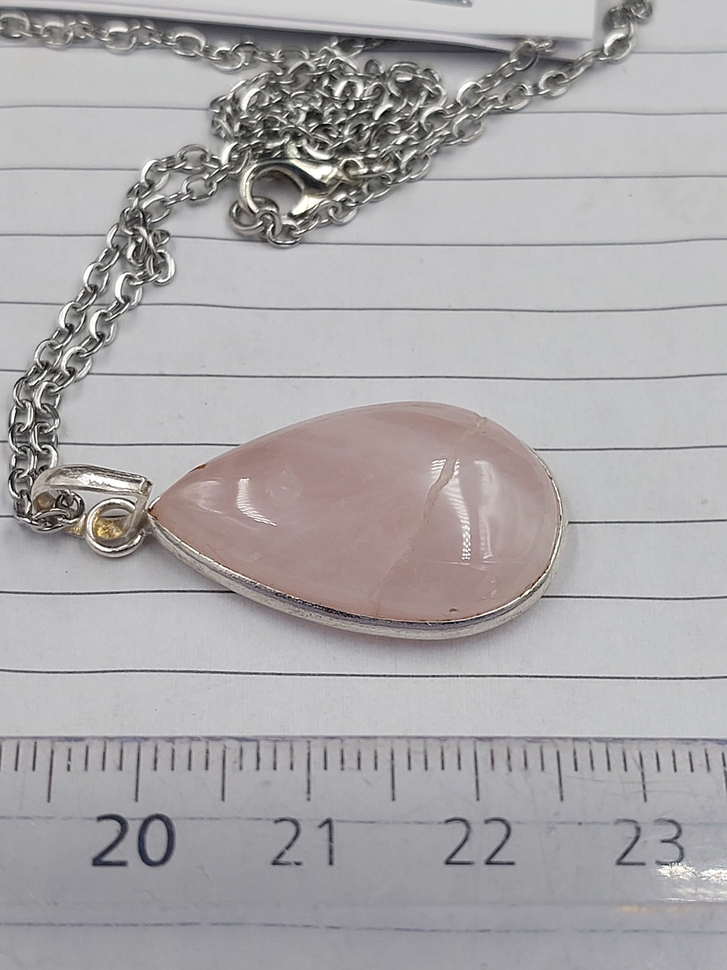 Luxury Pink Quartz Sterling Silver 925 Pendant Cabochon Cut Healing Crystal Accessories Zodiac Mineral Stone