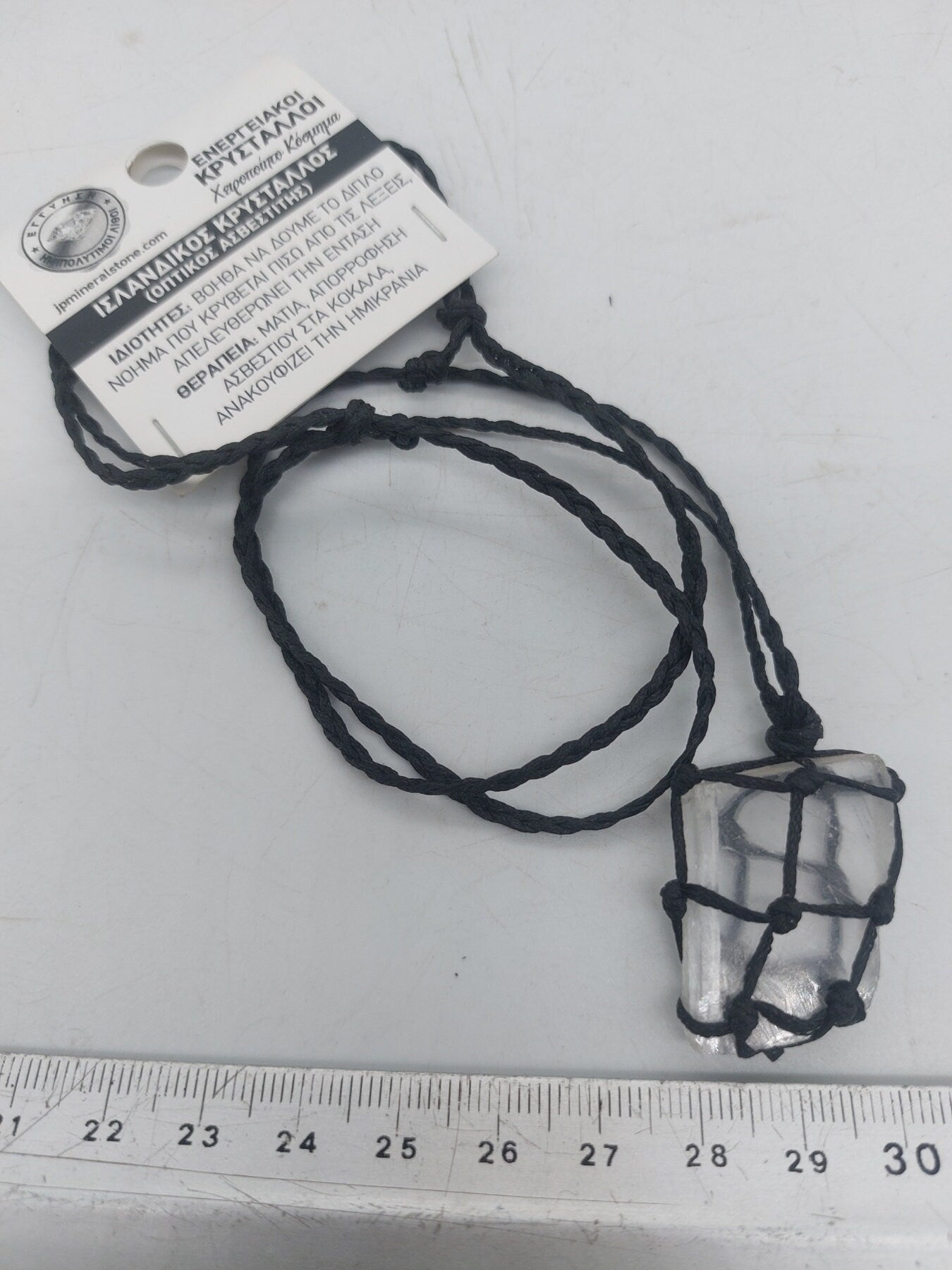 Optische Calcit Island Kristall Makramee Halskette